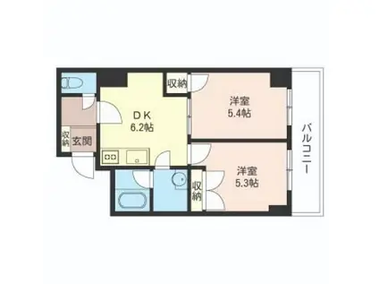 銅政ビル(2DK/7階)の間取り写真