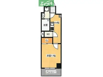 BELLA CASA ノース(1K/5階)の間取り写真