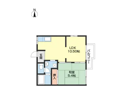 タウニィ酒井(1LDK/2階)の間取り写真