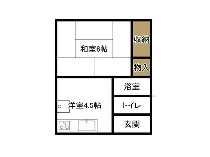 アベビル(1DK/3階)の間取り写真