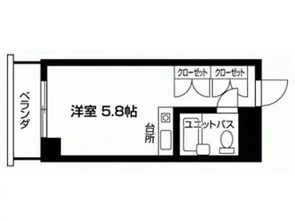 グリーンスクウェアー砧(ワンルーム/3階)の間取り写真