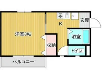 ビアンヌール鹿谷(1K/3階)の間取り写真