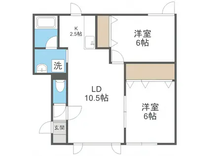 マンションYU(2LDK/3階)の間取り写真
