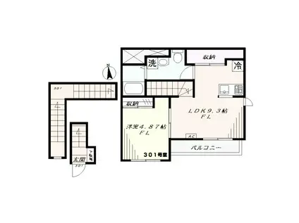TFハウス杉並(1LDK/3階)の間取り写真