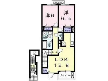 ピチカート(2LDK/2階)の間取り写真