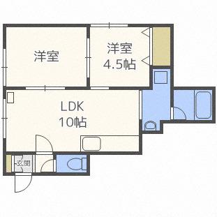 みゆきハウス(2LDK/3階)の間取り写真