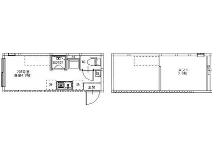 BLX HIRAI(ワンルーム/2階)の間取り写真