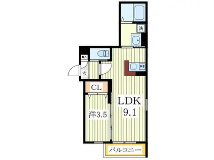 DOLCEVITA南流山(1LDK/2階)の間取り写真