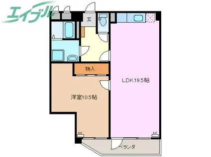 荒木ハイツ(1LDK/3階)の間取り写真