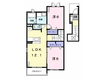 PISO小本(2LDK/2階)の間取り写真