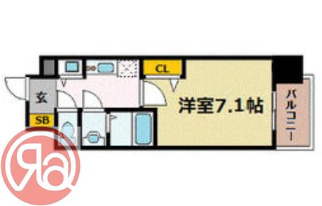プレサンス野田阪神駅前ザ・ファースト(1K/7階)の間取り写真