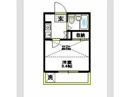 ルミエール横浜(1K/1階)の間取り写真