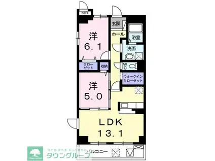 リベラ サンリット カーサ(2LDK/4階)の間取り写真