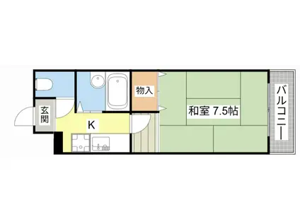 グリーンコート(1K/5階)の間取り写真