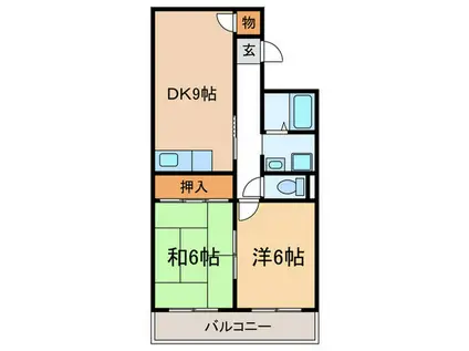 パークサイド太雅(2DK/4階)の間取り写真