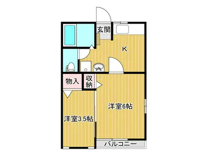 グラントム新和III(2K/1階)の間取り写真