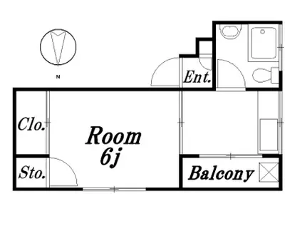 Rビル アールビル(1K/2階)の間取り写真