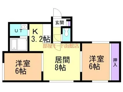 コーポYU(2LDK/2階)の間取り写真