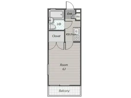 アエラス21(1K/2階)の間取り写真