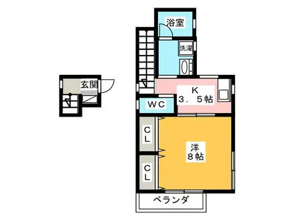 アイリス赤羽(1K/2階)の間取り写真