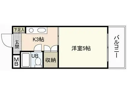 第5若宮ビル(1K/8階)の間取り写真