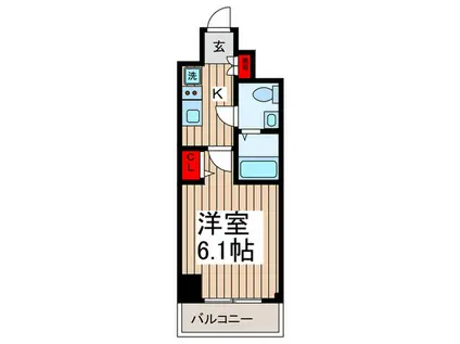 オーパスホームズ南行徳(1K/3階)の間取り写真