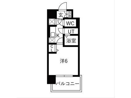 レジュールアッシュ緑橋駅前(1K/3階)の間取り写真