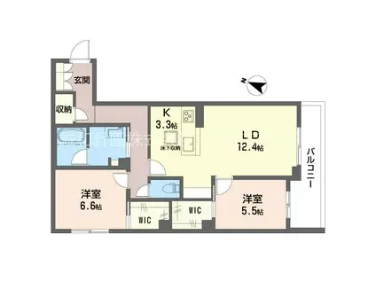 セントリビエ南平(2LDK/1階)の間取り写真