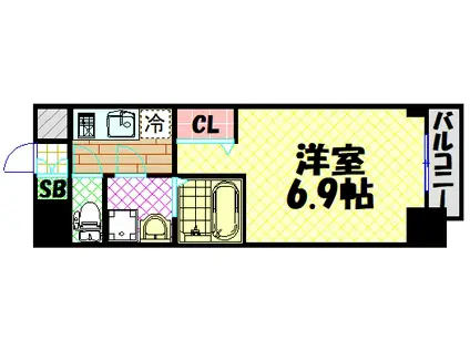 ファステート難波デラックス(1K/3階)の間取り写真