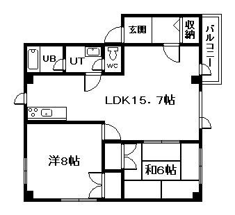 ハイツガーベラ(2LDK/1階)の間取り写真