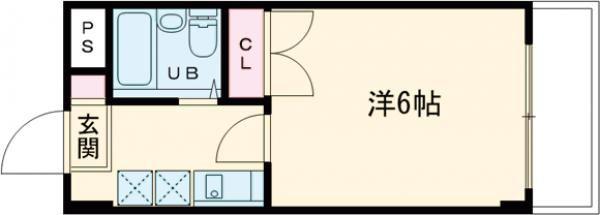 ウエストハイライズ(1K/5階)の間取り写真