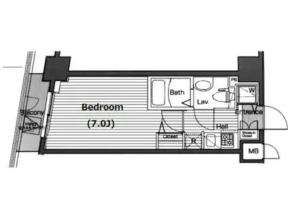 ガラ・ステーション四谷三丁目(1K/8階)の間取り写真