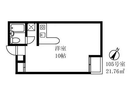 エスポワール西馬込(ワンルーム/1階)の間取り写真