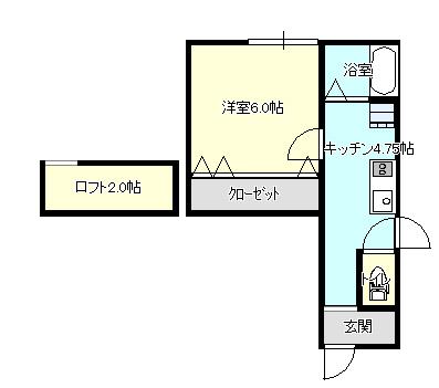 アメニティプレース(1K/2階)の間取り写真