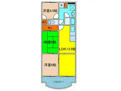 セントポーリア東豊中(3LDK/5階)の間取り写真