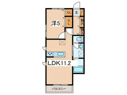 エル・フォレストNO2(1LDK/1階)の間取り写真