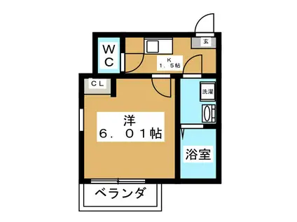 エクセルヒルズ追浜(1K/2階)の間取り写真