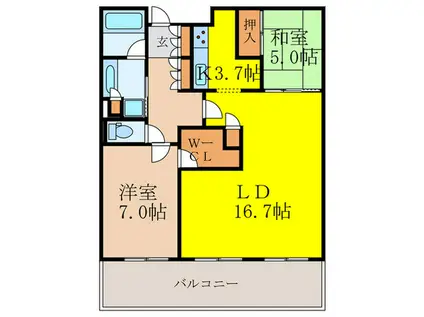 ザ・千里タワー(2LDK/34階)の間取り写真