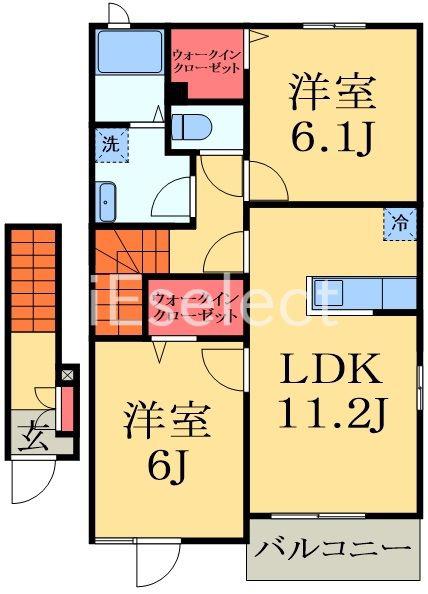 サニーヒル・A(2LDK/2階)の間取り写真