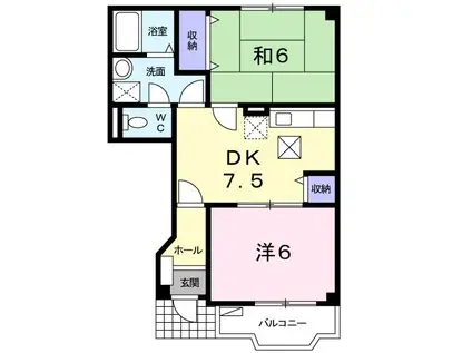 グランエトワールB(2DK/1階)の間取り写真