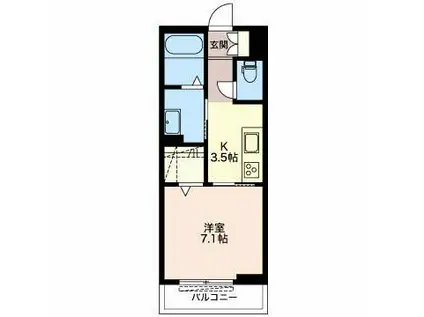 ドルチェ磐田二之宮(1K/1階)の間取り写真