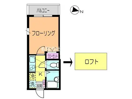 メゾン旭(1SK/2階)の間取り写真