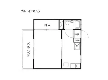 ブルーインキムラ(ワンルーム/2階)の間取り写真
