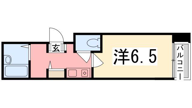 シャトー三和船場(1K/4階)の間取り写真