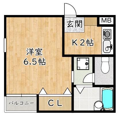 ハイツサンマルク(1K/1階)の間取り写真