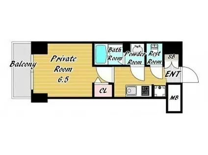 CITY LUX NAMBA サウス(1K/9階)の間取り写真