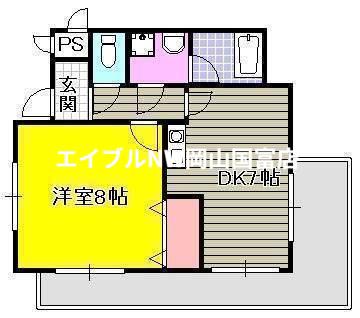 アンブシュール京橋(1DK/8階)の間取り写真