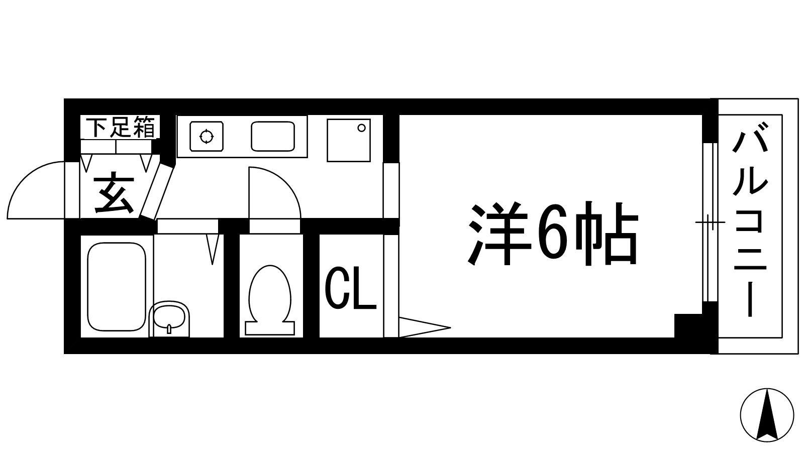 エスポワール川西(1K/3階)の間取り写真