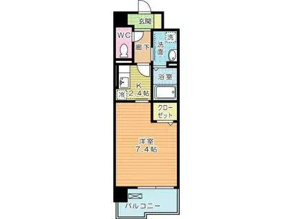 プランドール(1K/10階)の間取り写真