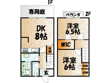 メゾン・ド・エスポワールB棟(2DK/1階)の間取り写真